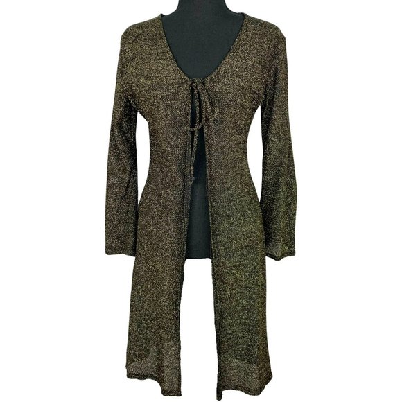 Garage Sweaters - VINTAGE Y2K Metallic Fishnet Cardigan by Garage